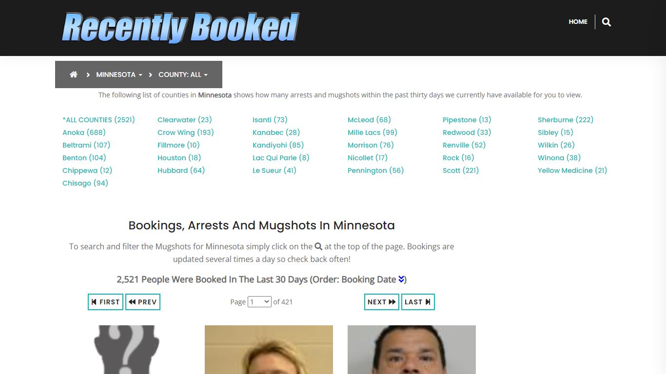 Recent bookings, Arrests, Mugshots in Minnesota - Recently Booked