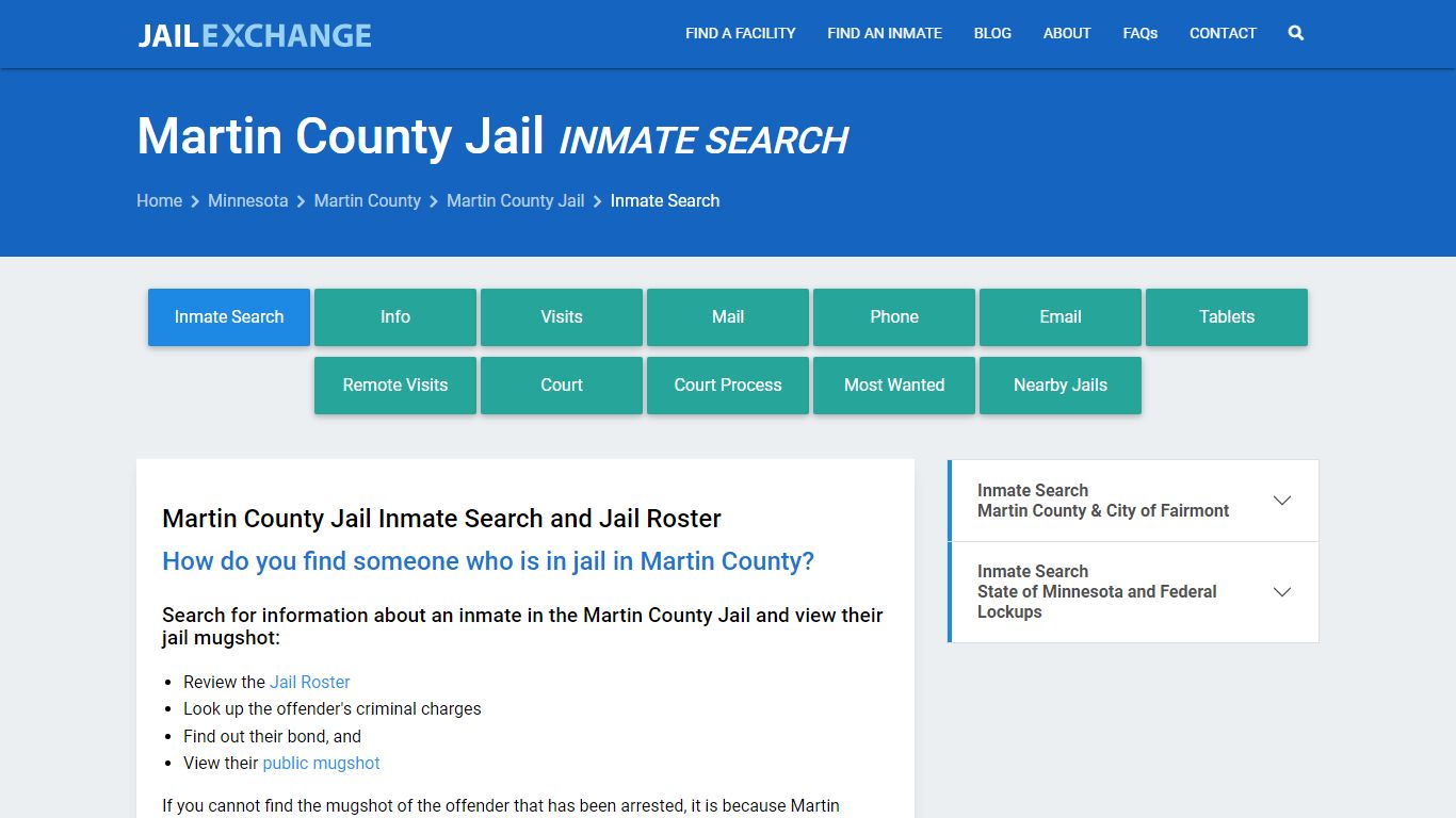 Inmate Search: Roster & Mugshots - Martin County Jail, MN